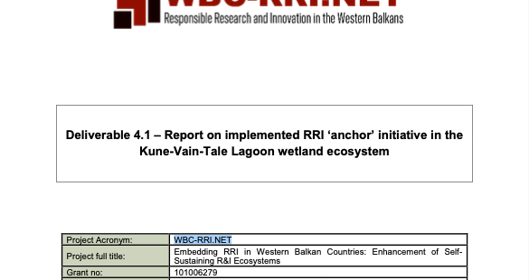 Report on implemented RRI ‘anchor’ initiative in the Kune-Vain-Tale Lagoon wetland ecosystem